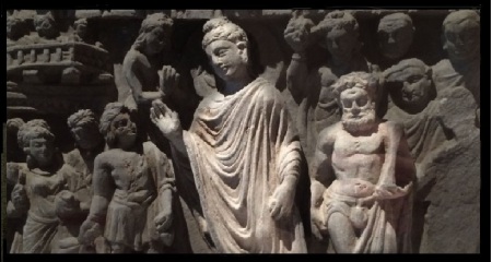 Buddha sculptures resembling Greek-Buddha-Herakles