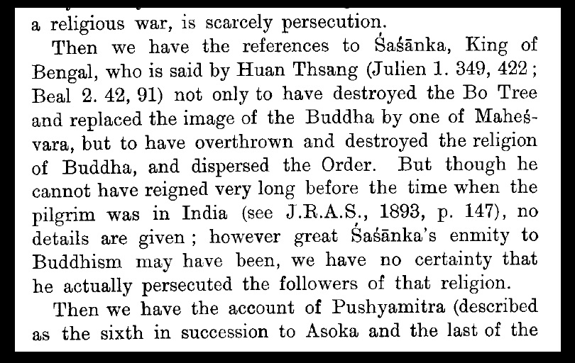 Persecution of the Buddhists in India - Rhys Davids- Sasanka